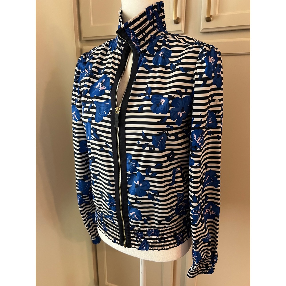 Kate‎ Spade New York Floral Stripe Hibiscus Athletic Jacket Size XS